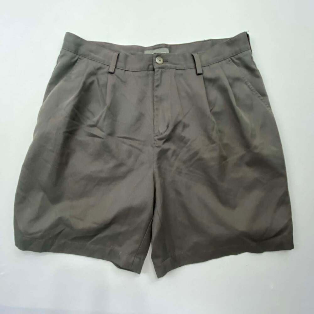 Croft & Barrow Men's Pleated Chino Shorts Gray Size 34